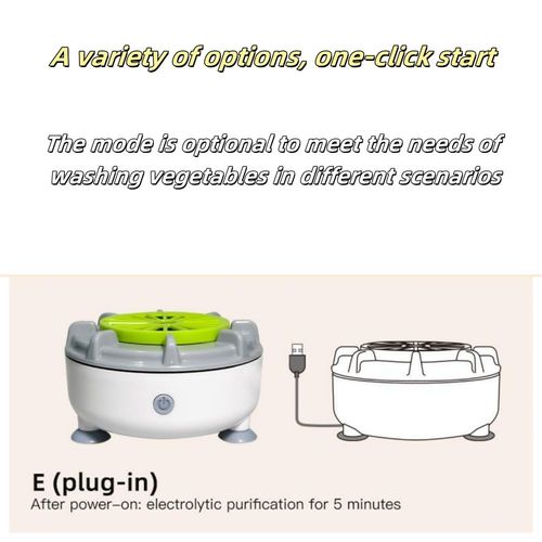 Fruit and Vegetable Washing Machine, Portable Fruit Cleaner Device in Water, Waterproof USB Wireless Food Purifier, Fruit Vegetable Meat Purifier, Tableware Cleaner (E-plug in)