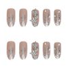 Turkalla Nail Tips, For Hands, Pack of 24, 12 Different Sizes, 3D Feel, Easy to Apply, Reusable, False Nails, Gel Nails, Nail Stickers, Hands, Nail Art, Nail Parts, Stylish, Popular Design, Beginners, Coming-of-Age Ceremonies, Weddings, Receptions
