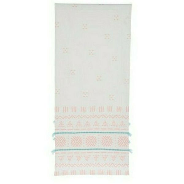Fabric Table Runner Pastel Pink Patterned Canvas Spring Easter Table Decor 16x72