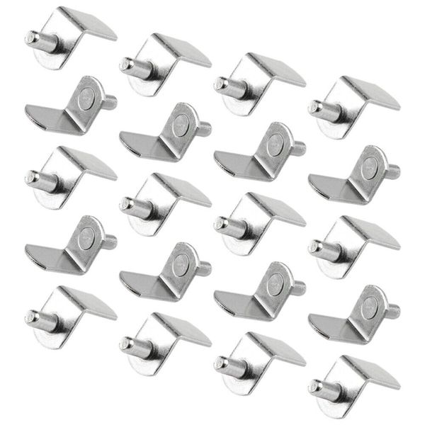 20PCS Shelf Supports Metal Shelf Pegs Shelf Bracket Pegs for Bookshelf Cabinet