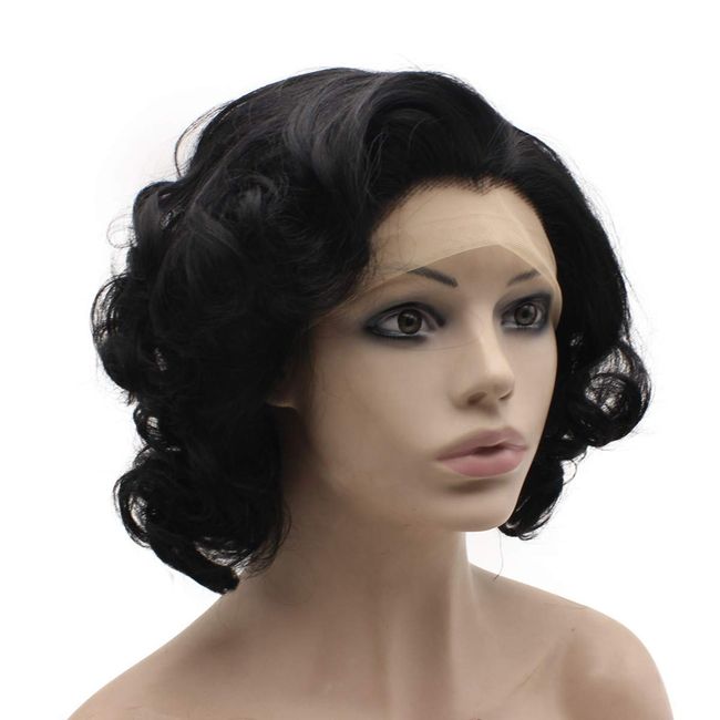 Mxangel Short Curly Synthetic Hair Lace Front Wig