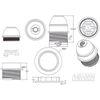 Edison Screw (E27 / ES) Lampholder (Light Bulb Socket) in White Thermoset Plastic (Bakelite) with Shade Ring and 10mm Threaded Entry