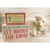Easter Decor - Plush Lamb About the Lamb He Lives Sign 3pc BUNDLE
