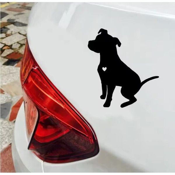 Pet Car Vinyl Window Decal Pit Bull Dog Wall Art Sticker Home Lounge Any Colour