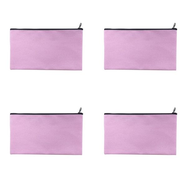 Mcoser 5Pcs Pink Canvas Zipper Bags,Organizer Canvas Pouch,Colorful Canvas Pen Pouch, for Cosmetic Organizer,Make Up Bag,Student Pencil Case 12cm*21cm