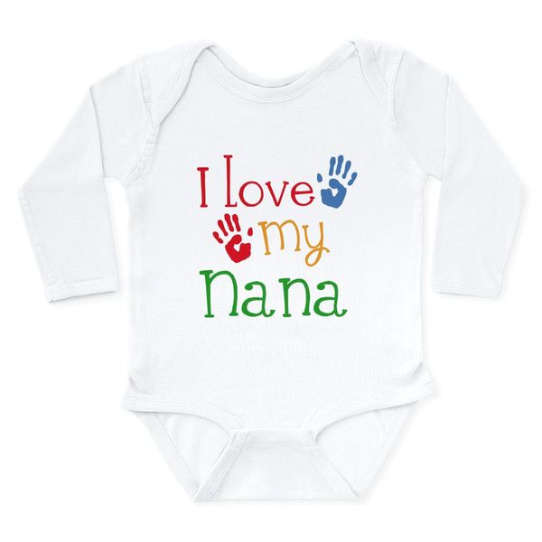 CafePress I Love Nana Long Sleeve Infant Bodysuit Cute Long Sleeve Infant Bodysuit Baby Romper