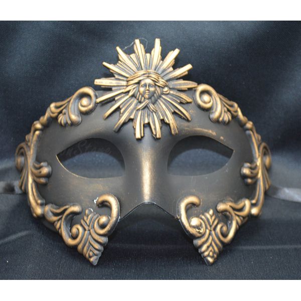 NEW Mens Mythological Gold/black Sun God Greek Style Party Mask Mens Mythological Greek Style Party Mask Mardi Gras Party Halloween Ball Prom by Bk