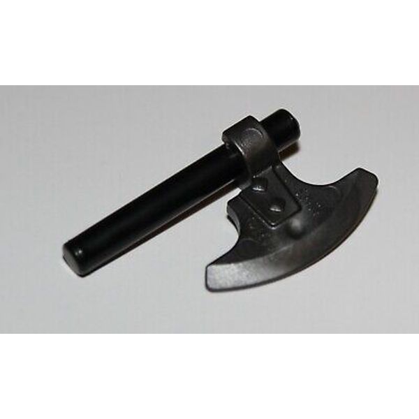 Lego Pearl Dark Gray Minifig Weapon Axe Head Clip on with 3L Bar