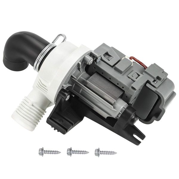 [2024 Upgraded]W10536347 Washer Drain Pump Assembly, Exact for Whirl.pool Cabrio, Ken.more Oasis, May.tag Bravos model washing machines|3 Screws|Replace W10217134 AP5650269 W10281682 by TOMOON