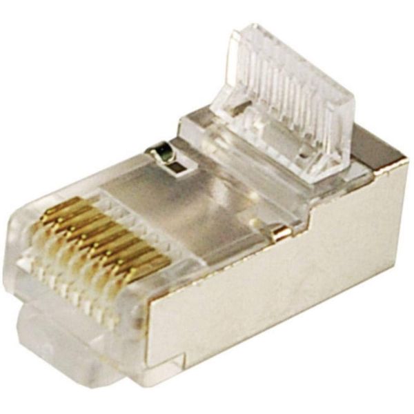 LogiLink Modularstecker CAT5 geschirmt mit Einfädelhilfe 100 Stück, Rosa, 100er Pack