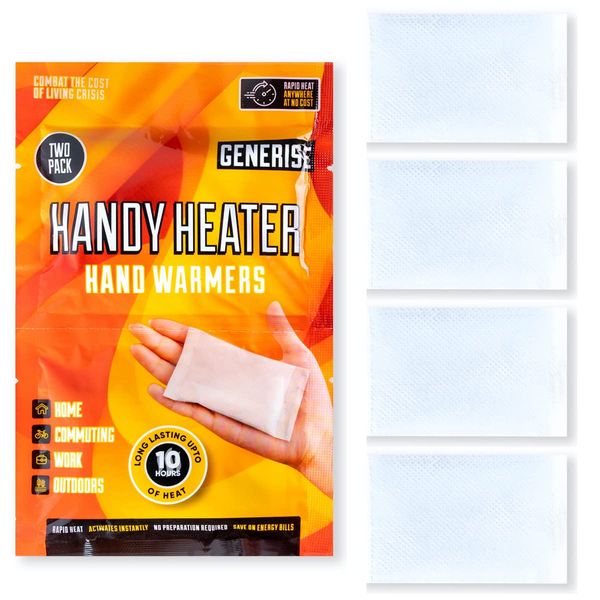 Hand Warmers Disposable Generise Hand Warmer TWIN PACK (2 Pairs) - Long Lasting Constant Heat Perfect for Cold Weather - Up to 10 Hours of Heat