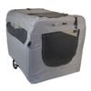Large Grey Soft Sided Portable Dog Crate Lightweight Travel Collapsible