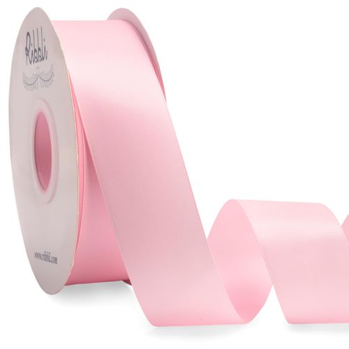 Ribbli Light Pink Satin Ribbon Double Faced Satin 1-1/2 Inch x Continuous 50 Yards-Baby Pink Ribbon for Gift Wrapping Crafts Wedding Decoration Bows Bouquet Floral Arrangement