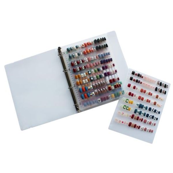 Kokoro-ka Nail Tip Display, Nail Sample Display, Nail Sample Book, Sample Tip Display, Nail Display, Binder for Storing Nail Tips, Acrylic Foam Double-Sided Tape Included, Holds Approximately 60 Sets