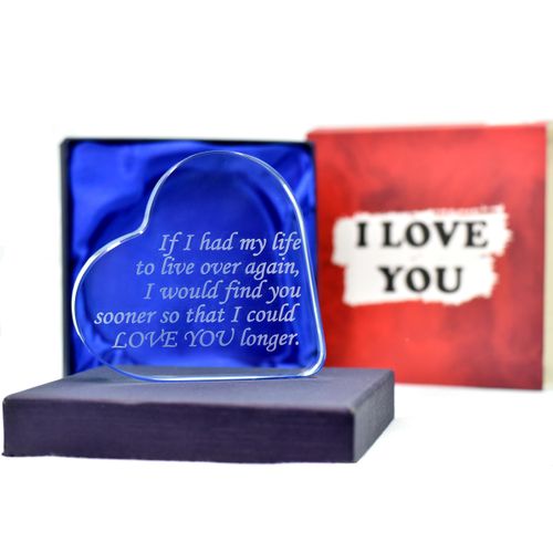 LT Gifts for Her, Birthday Gifts for Her, Anniversary Wedding Gifts for Wife, Love Gifts for Girlfriend, Valentines Day Gifts, I Love You Glass Heart