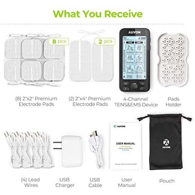 Rechargeable TENS Unit Muscle Stimulator, Physical Therapy Equipment,  Portable Dual Channel 8 Modes 15 levels Of Intensity TENS Machine With 8pcs  2x2 Premium Electrode Pads For Pain Relief