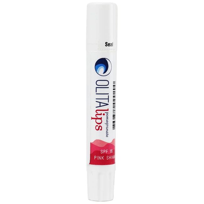 Olita Lips Sunscreen Lip Balm with SPF 15 - Moisturizing & Lightweight, Water-Resistant - Pink Shimmer, Pomegranate