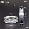 #N/A Solid Pulley Wheel Single Wheel Spin U-Groove Roller Bearing Rigging Guide - Silver, 88mm