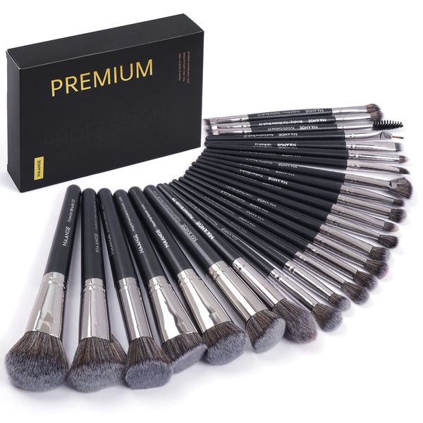 Make up Brush Set 25Pcs Professional Makeup Brushes Foundation Blush Angle Eyeliner Blending Concealers Eyeshadow Brush Premium Synthetic Makeup Brush Set with Gift Box