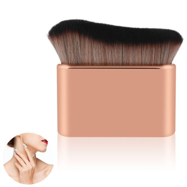 Bkemkri Spazzola Abbronzante, Pennello per Trucco per Il Corpo, Spazzola Autoabbronzante per Corpo Kabuki Foundation Brush Applicatore per Cipria, Fondotinta, Fard, Ombra, Abbronzante in Oro Rosa