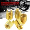 Self Tapping Threaded Inserts, 50PCS M3-M12 Carbon Steel Thread Slotted Inserts Combination Set Repair Thread Tool