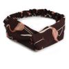 Black/Pink Flamingo Twisted Fabric Elastic Headband/Headwrap