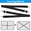 2x Bed Sheet Fastener Adjustable Elastic Suspenders Straps Covers Clips Gripper