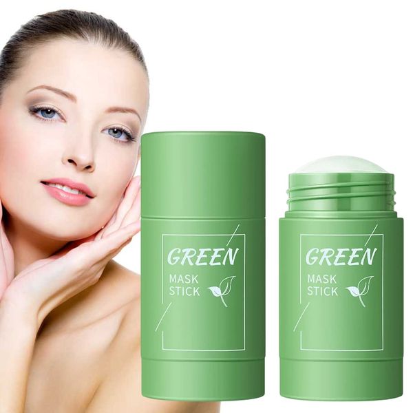 Green Mask Stick,Grüner Tee Maske,Green Tea Cleansing Mask,Grüner Tee Purifying Clay Stick Mask,Grüntee Maske,Green Tea Mask Stick,Grüner Tee Maskenstift,Entfernen Sie Mitesser und Akne,40g