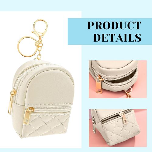 HUTRADE Pack of 2 Small Make Up Bag, Mini Backpack, Portamonete e Zaino, accessori multifunzione in pelle per chiavi, carte di credito