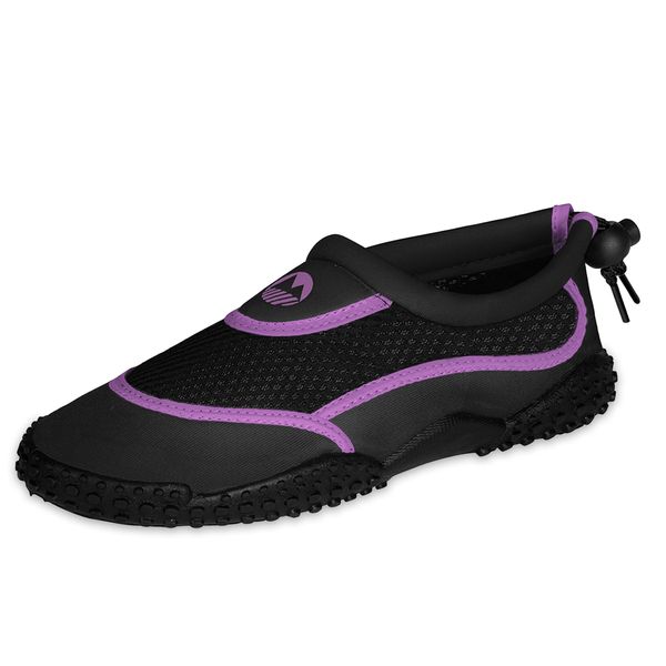 Lakeland Active Girl's Eden Aquasport Water Shoes Holiday Surf Sea Barefoot Swimming Paddleboard - Black/Purple - 12 Child UK