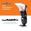 LumiQuest Flash Pocket Bouncer, Flash Diffuser with UltraStrap Bundle, Universal Classic Design, Black
