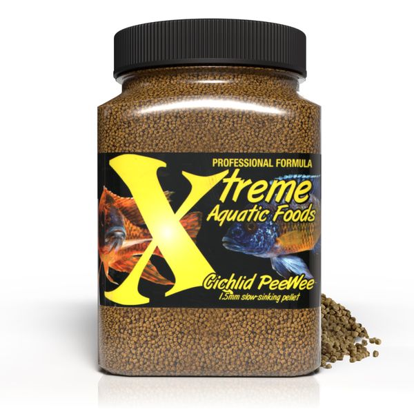 Xtreme Cichlid Peewee 1.5 mm Pellets - Proven Nutrition for Cichlids - Balanced Amino Acids, Boost Immune & Digestive Health, Color & Energy, Max Protein Freshwater Fish Food – USA Farm Grown (20oz)