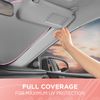 2PC Metallic Pink Premium Reflective Polyester Pop Up Car Windshield Sun Shade