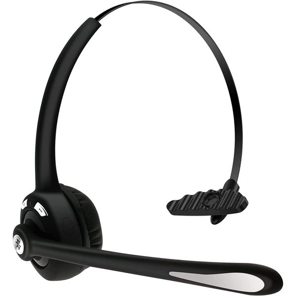 Bluetooth-Headset mit Mikrofon, V5.1, kabelloser On-Ear-Kopfhörer mit Geräuschunterdrückung, Telefon-Headset-Stummschalttaste für Laptop, Skype, Call Center, Büro, Trucker