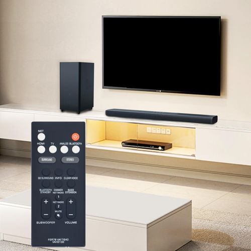 FSR78 ZV28960 VAH0130 VAF7640 Replacement Remote Commander Compatible with Yamaha Soundbar YAS-106 YAS-1080 YAS-108 YAS-207 YAS-107 ATS-1060 ATS-2090 ATS-1070 ATS-1080 YAS-108BL YAS-106BL YAS-107BL