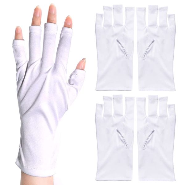 XPOOP 2 Pairs Nail Gloves Uv Protection Gel Manicures Glove UV Shield Protection Fingerless Gloves Protection Gloves for Manicures for UV Light Lamp Manicure Dryer