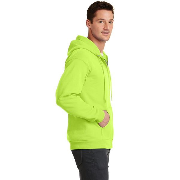 Port & Company Men's Classic Full Zip Hooded Sweatshirt XXL Neon Yellow