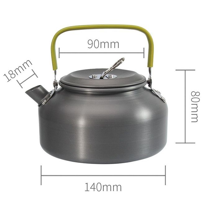 1.2l Aluminum Camping Kettle, Outdoor Portable Hard Oxidation