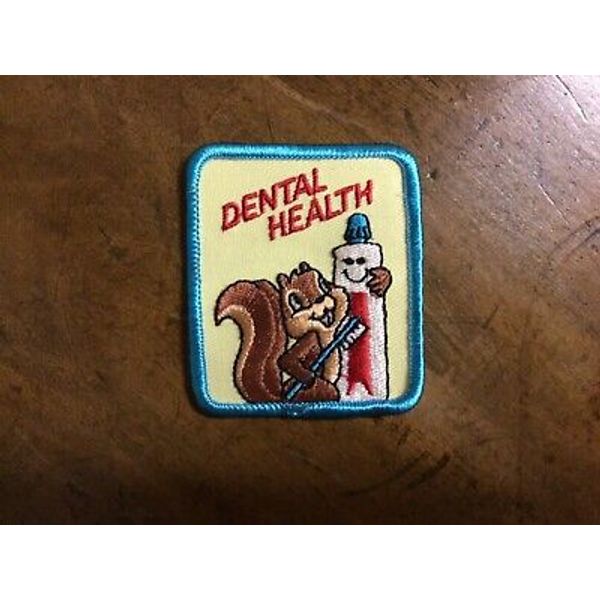 Vintage Squirrel Dental Health Embroidered Sew On Patch