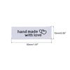 Sourcing Map 40pcs Heart Shaped Polyester Sewing Labels, White