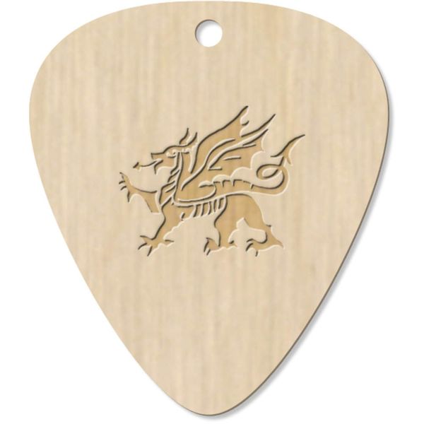 7 x 'Welsh Dragon' Guitar Picks/Pendants (GP00006370)