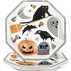 Foil Stamped Hexagonal Halloween Party Dinnerware Set (Bats & Boos)