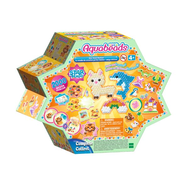 AquaBeads Star Bead Station Complete Arts & Crafts Bead Kit for Children - Over 2,000 Beads, Including Star Beads and Double Sided Bead Pen Tool, Small