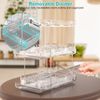 3-Tier Clear Pull Out Organizer Stackable Kitchen Bathroom Organizer w/ Dividers