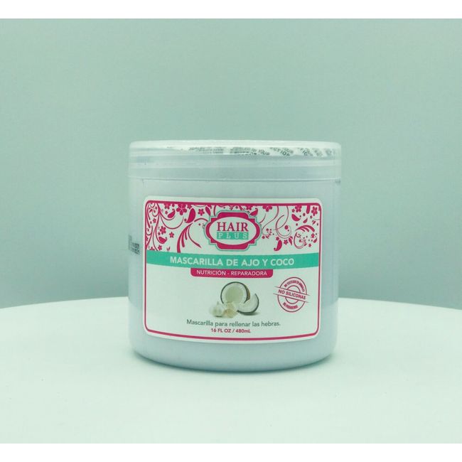 HAIR PLUS Garlic and Coconut Mask - Mascarilla de Ajo y Coco 16oz