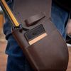 Windfulogo Square Leather Archery Finger Tab Long Bow Hand Protector for Right Hand Black