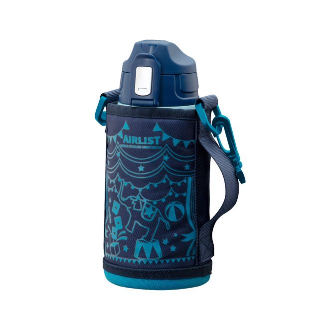 Atlas ARKD-650BL Water Bottle, For Kids, Boys, Lightweight, 22.9 fl oz (650 ml), Includes Pouch, Blue, Vacuum Insulated, Cold Insulated, Stainless Steel, Airlist