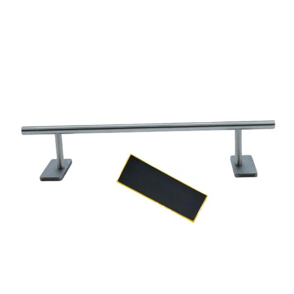 LEEFAI Fingerboard Rail Obstacles 28x5.5cm -Stainless Steel Finger Mini Skateboard Round Rail for Your Fingerboard ramps and Park