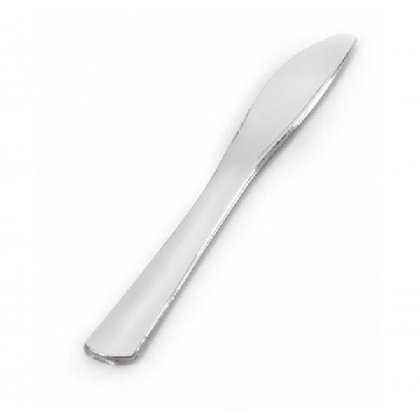 50 Pc Plastic Silver Knives Appears As Stainless Steel Single Use