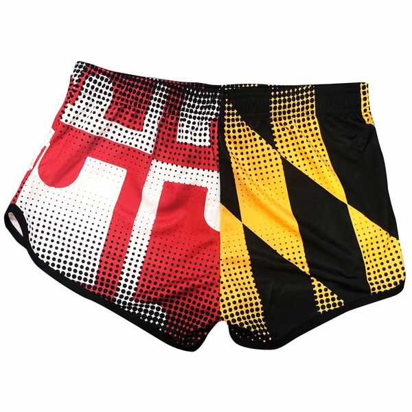 Maryland Flag Pixel Print / Athletic Shorts (Ladies) - Medium / Maryland Flag